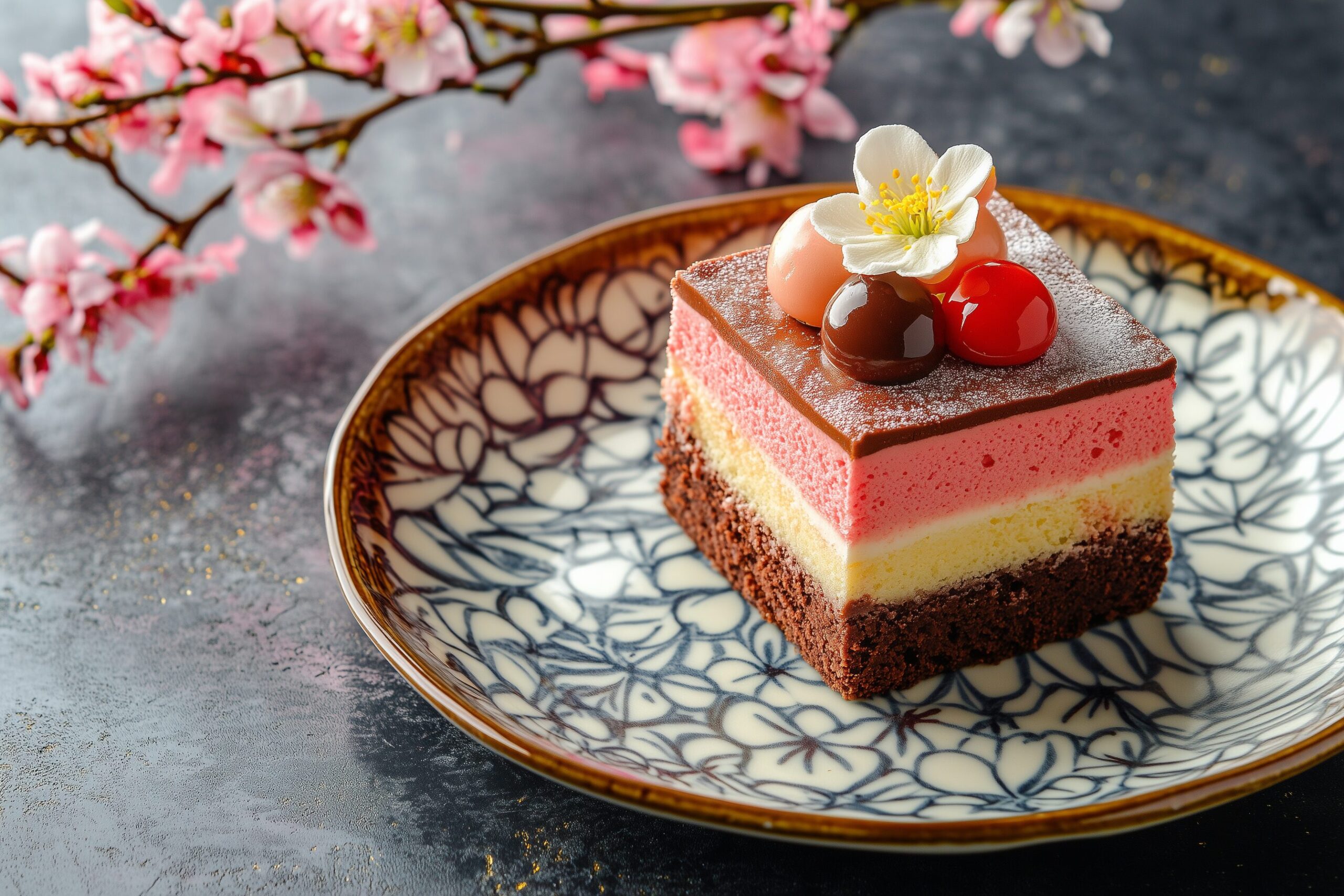 和を融合したチョコレートケーキ